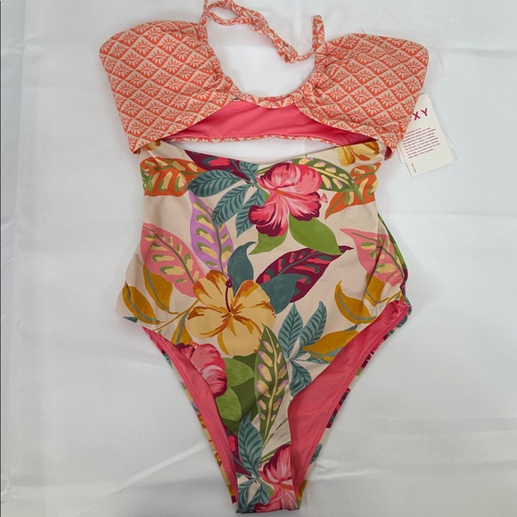Roxy Other - ROXY Women Floral One-Piece Cut-Out Swimsuit Recycled Nylon – S